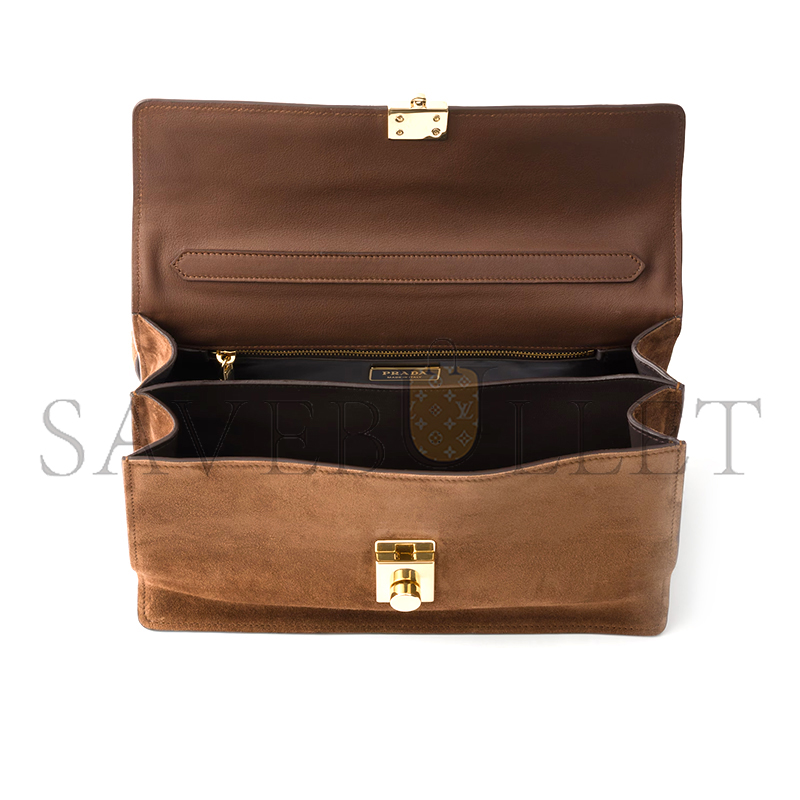 Pra*a soft sound medium suede shoulder bag 1bn023 (28*16*10cm)
